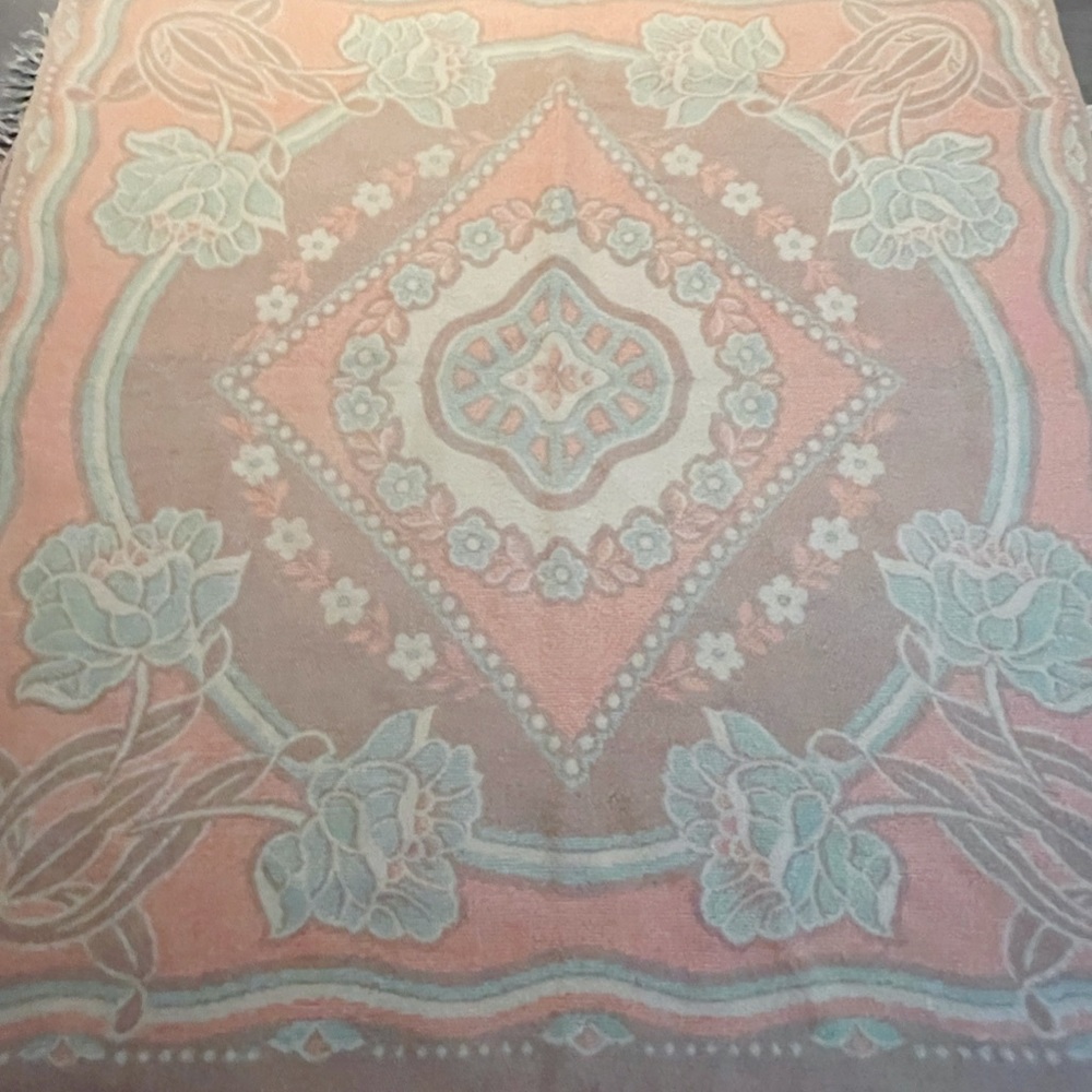 Vintage Wool Orr Health Felt & Blanket Company Holland Tulip Floral Throw - Picture 5 of 11